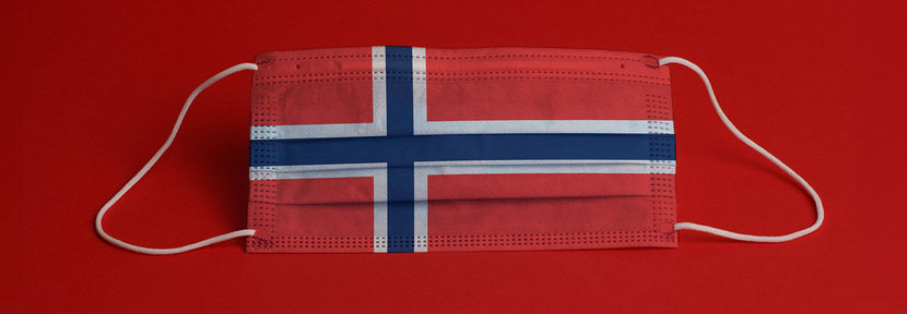 Máscara facial com bandeira norueguesa