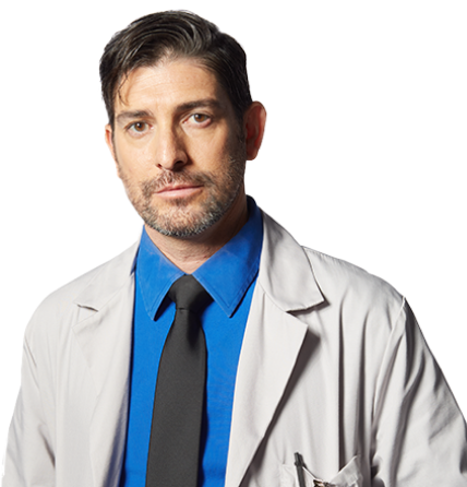 A picture of a man in a lab clothes
